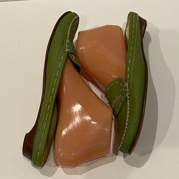 Cole Haan Leather Low Heel Clogs Mules Slides Slip-on Shoes Size 9 B Green EUC - Picture 8 of 12